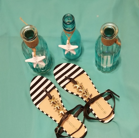 Summer Starfish Flat Sandals Size 8 - Picture 3 of 6